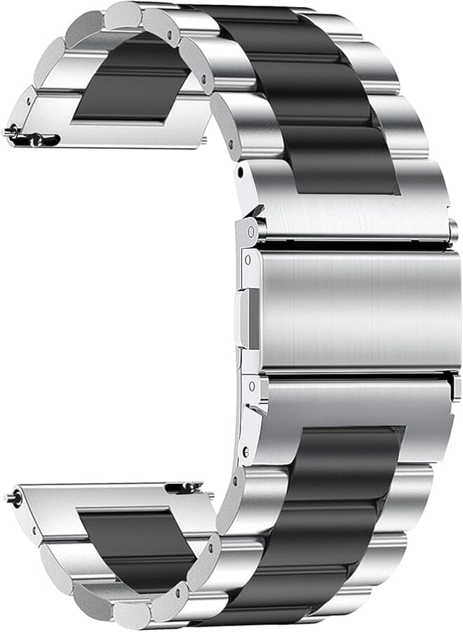 TStrap Metal Watch Strap 20mm - Black Quick Release Watch Straps for Men Women - Brushed Solid Stainless Steel Smart Watch Bracelet - Ladies Replacement Band Clasp Buckle - 16mm 18mm 20mm 22mm